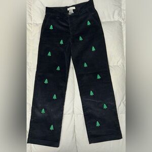 The Beaufort Bonnet Co corduroy pants with embroidered Christmas trees SZ 7